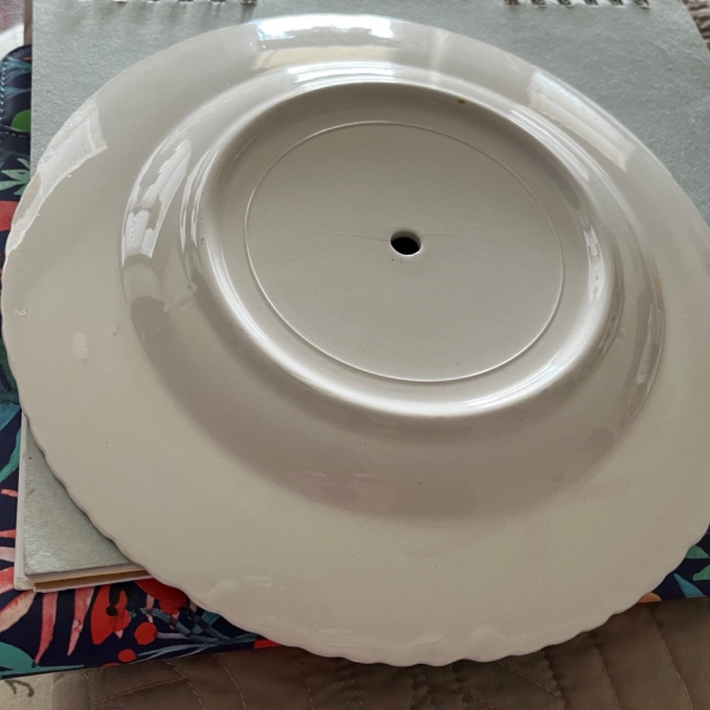 ANTIQUE CERAMIC 2 PIECE HANDMADE SERVING DISH FROM THE 1970’S - Picture 7 of 13